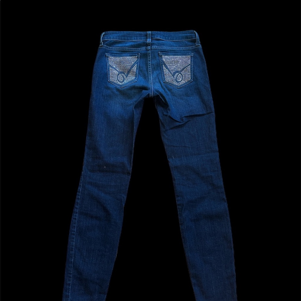 BEBE- mid rise woman’s jeans- straight leg- size 27- excellent condition.